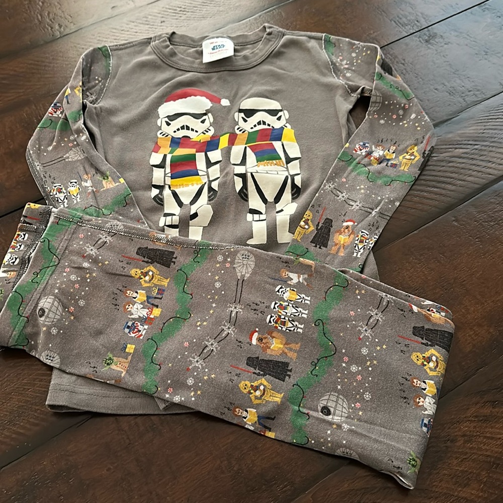 Hanna Andersson 140 (US 10) Star Wars Holiday long pjs